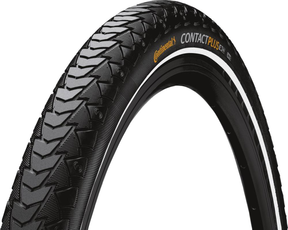 Continental Pneu Contact Plus 700x28C Starr mit Reflexstreifen black